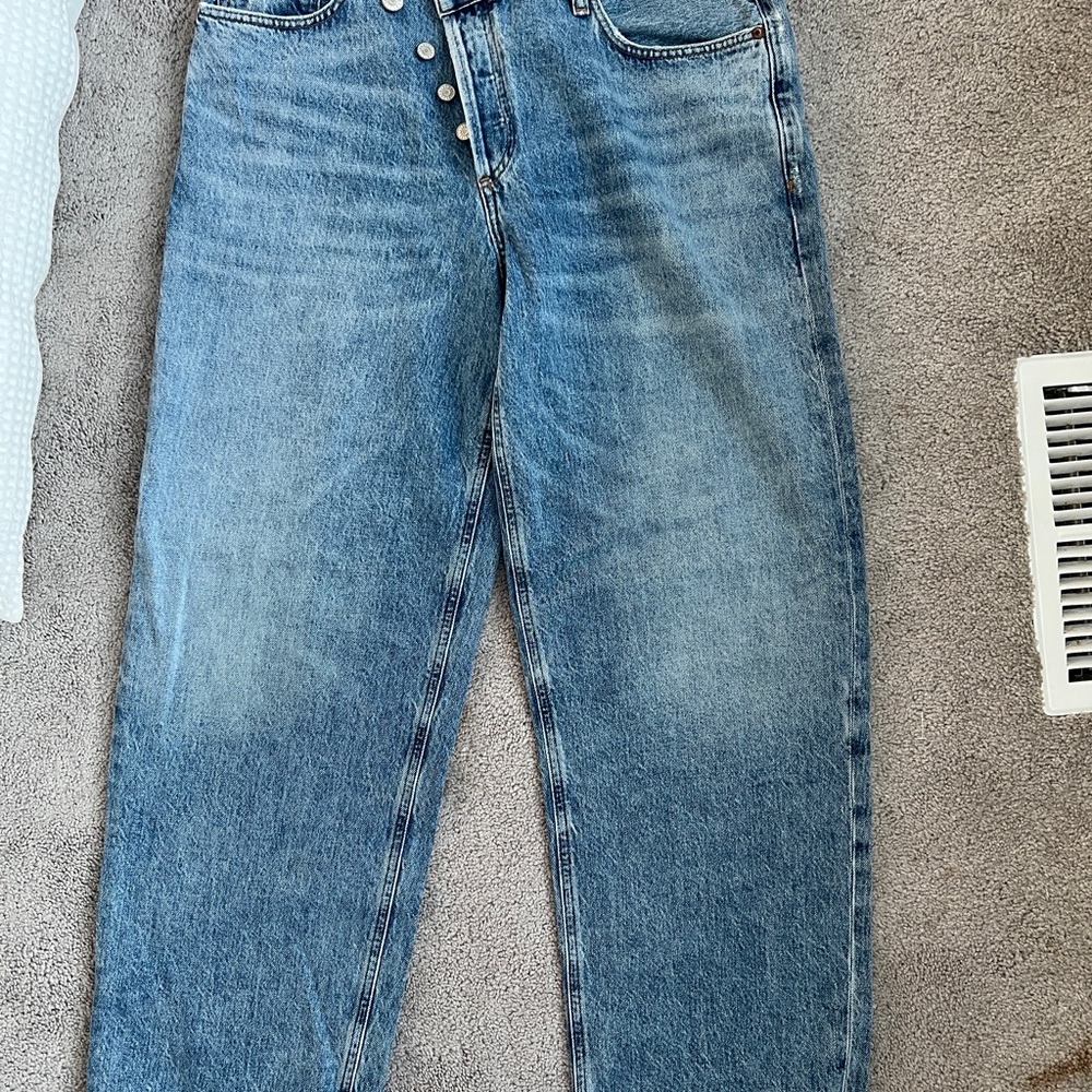 Agolde Blue Boot Cut Jeans with Classic Denim Style